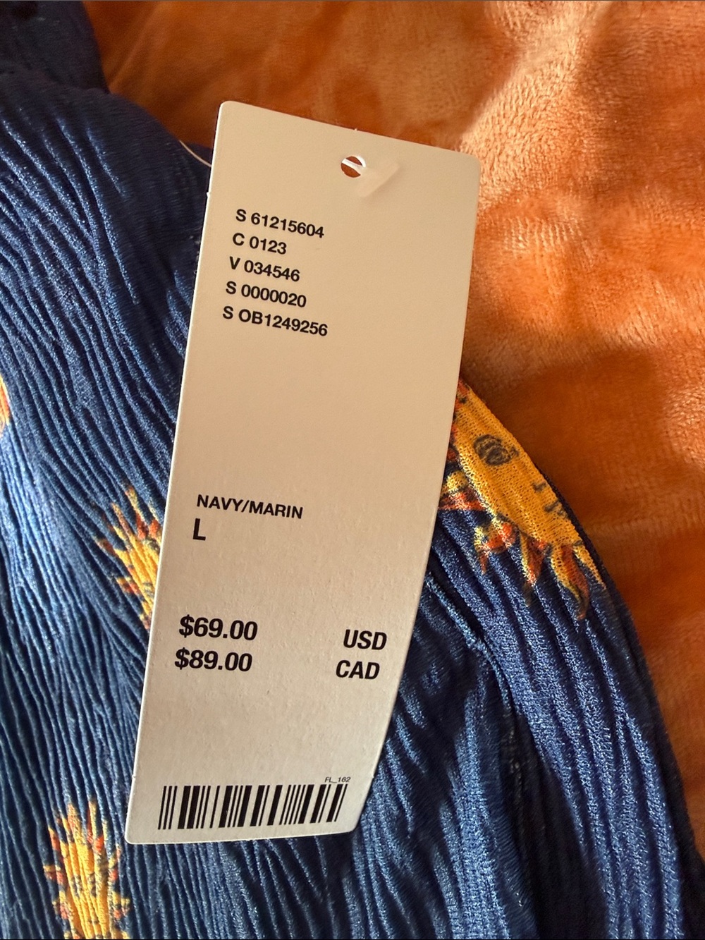 Urban Outfitters Navy Blue Wide-Leg Drawstring Pants with Yellow Sun Motifs - Picture 3 of 4